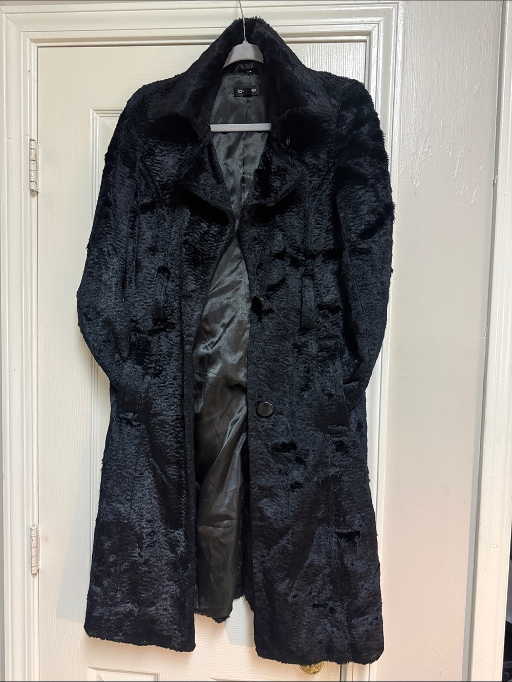 Bebe Women’s Black Faux Fur Long Coat - Picture 6 of 16